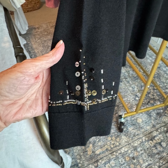 Pendleton Women’s Merino Wool Black Cardigan 2X NWT with Gold and Silver Sequin - Picture 5 of 10